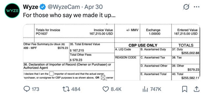 تغريدة وايز تظهر تفاصيل الفاتورة مقابل 167،215 دولارًا ، مع التركيز على الشرعية مع انهيار الرسوم المرتبطة بها والإعلان