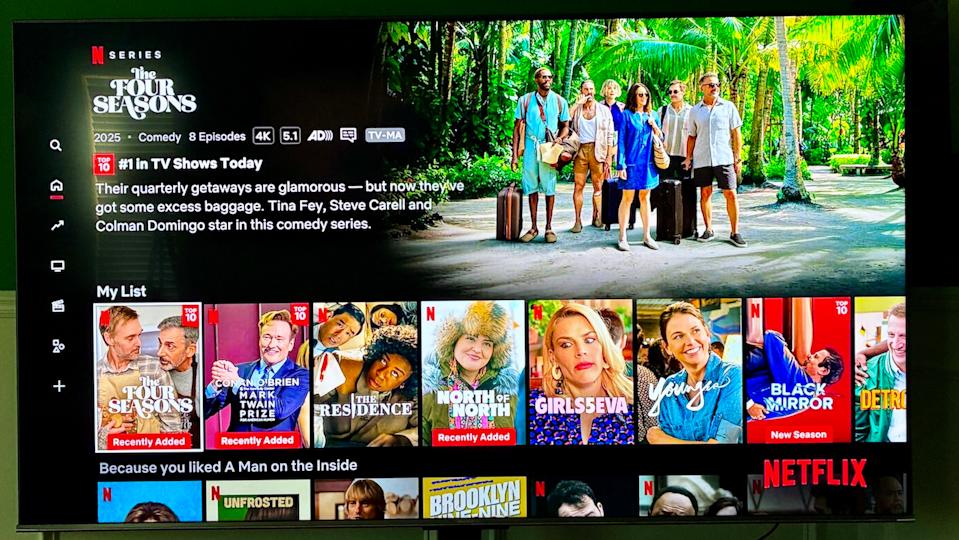 صورة توضح شاشة Netflix الرئيسية.
