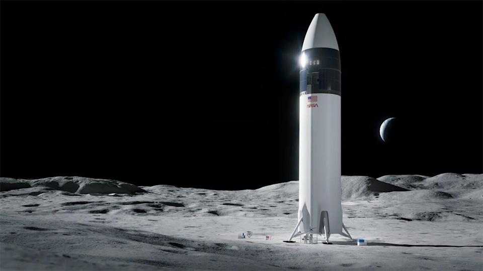 انطباع الفنان عن متغير بطولة على سطح القمر. / الائتمان: ناسا/ SpaceX