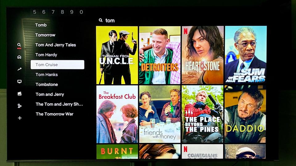 صورة توضح نتائج البحث عن Netflix عن Tom Cruise.
