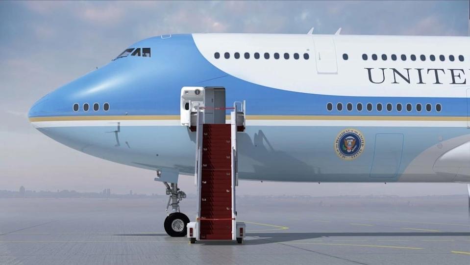 فنان يقدم "Air Force One" ، VC-25B ، والذي سيخلف Air Force One الحالي ، VC-25A.
