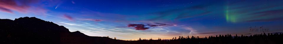 الأضواء الشمالية والغيوم noctilucent