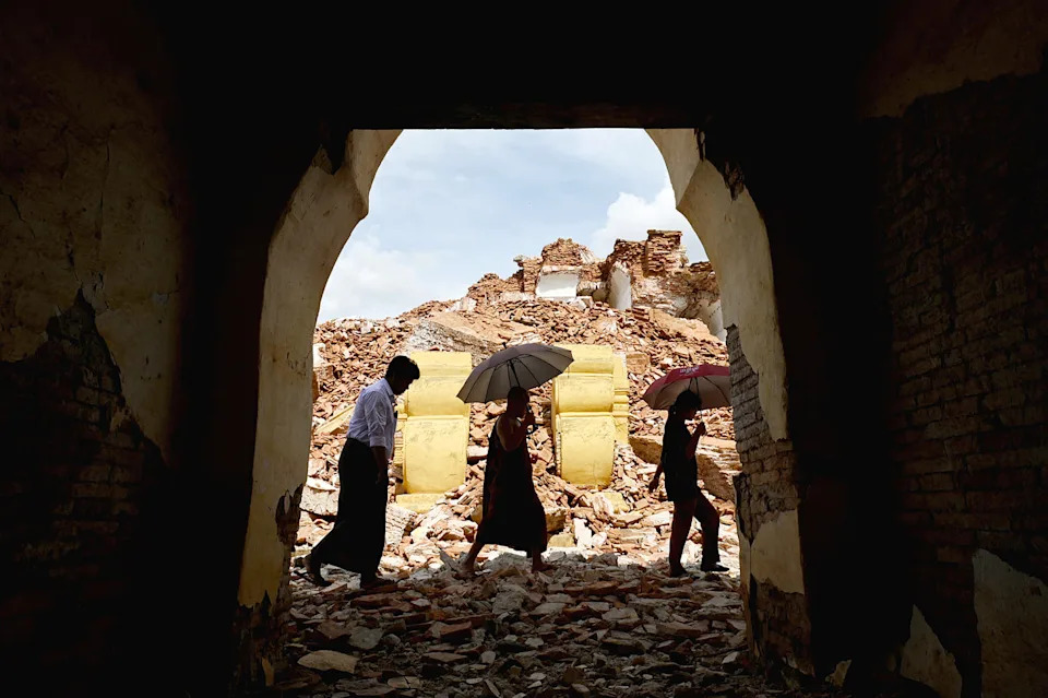 Topshot-Myanmar-theailand-earthquake (Sai Aung Main / AFP عبر Getty Images)