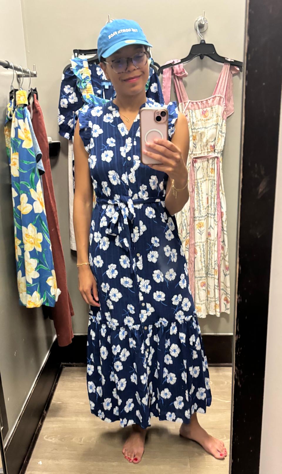 Draper James Flutter Sleeve Tie Tie Bress Maxi Dress