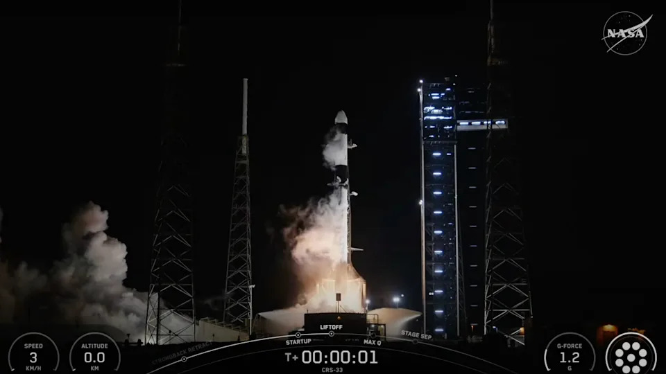 يقوم صاروخ Spacex Falcon 9 بإطلاق مهمة إعادة العرض CRS-33 إلى محطة الفضاء الدولية في 24 أغسطس 2025.