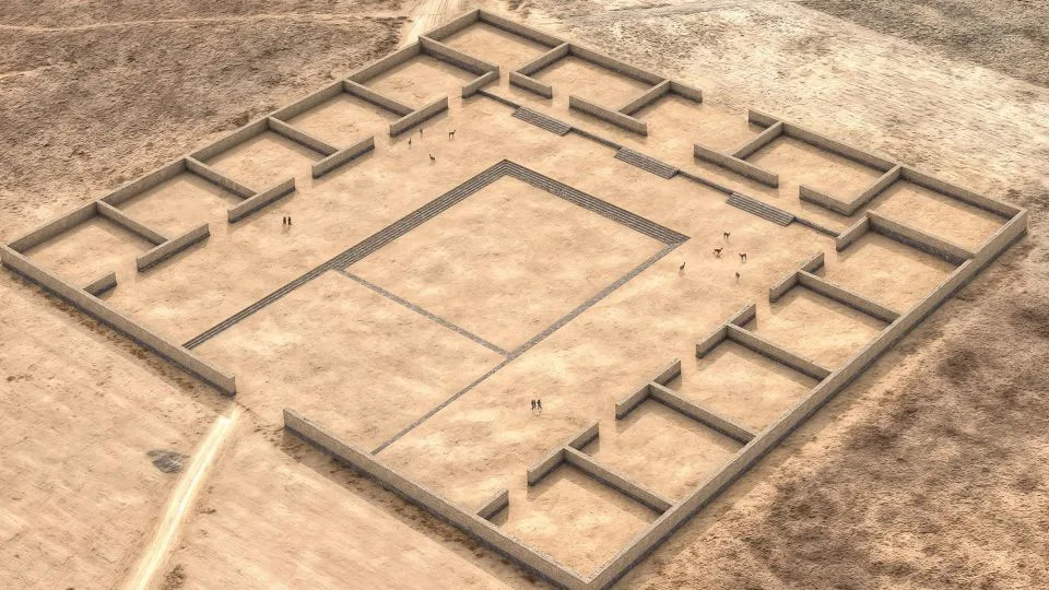 يبلغ طول المعبد ، Palaspata ، حوالي 125 مترًا بعرض 145 مترًا (410 في 475 قدمًا) ولديه 15 حاوية معيارية تحيط بالساحة المركزية. - خوسيه كابريلز/ولاية بنسلفانيا