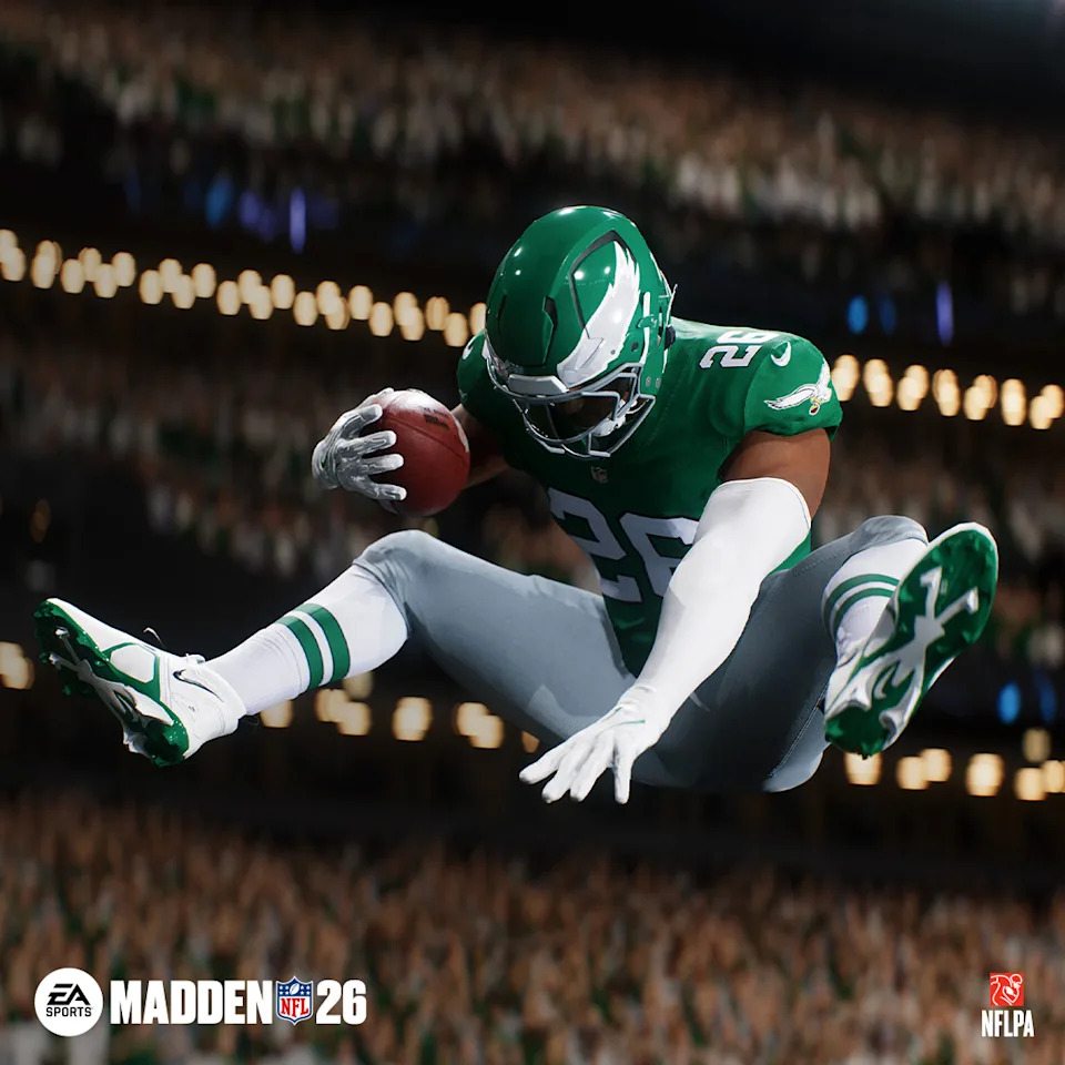 شوهد Saquon Barkley في Madden NFL 26. (الصورة مجاملة من EA Sports.)