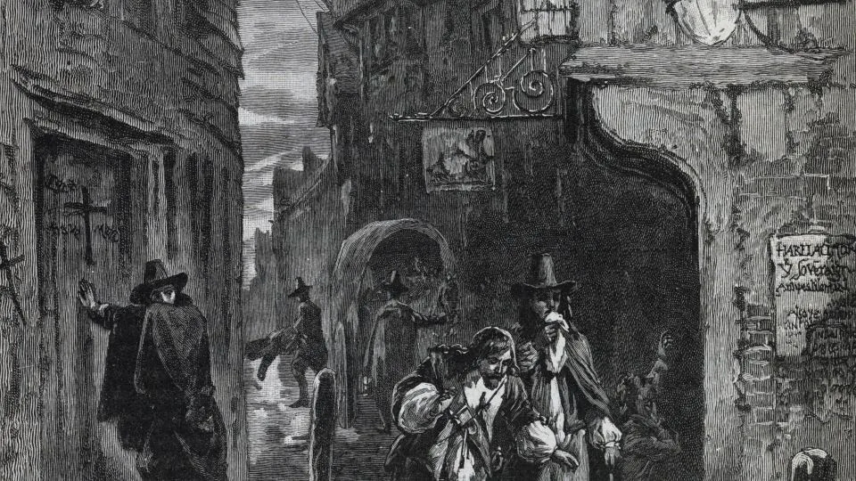 تم العثور على الطاعون العظيم في لندن في عام 1665 ، كما هو موضح هنا ، بسبب يرسنيا بيستيس. (تصوير: مجموعة أرشيف التاريخ العالمي/Universal Images عبر Getty Images) - أرشيف التاريخ العالمي/Getty Images