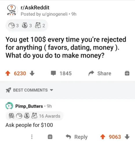 يسأل شخص ما عما ستفعله إذا حصلت على 100 دولار في كل مرة تطرح فيها سؤالاً ورفضت ويقول أحدهم إنه سيطلب 100 دولار
