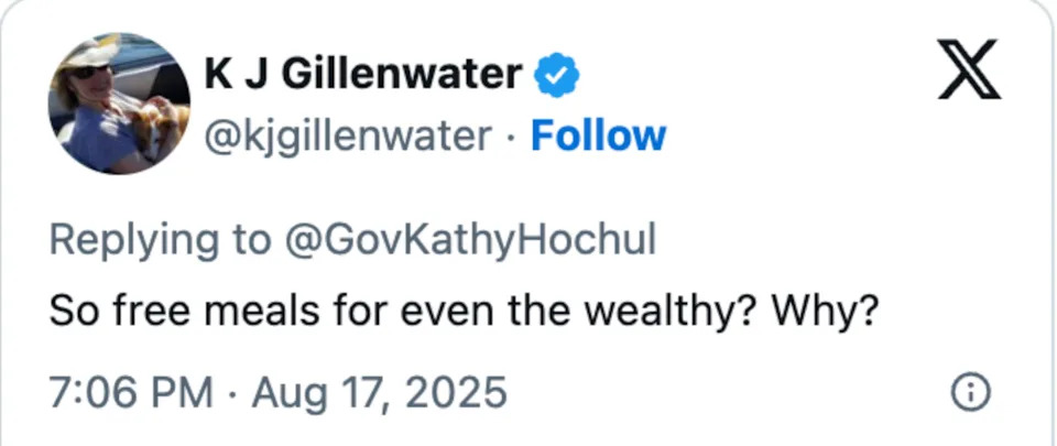 سقسقة بقلم KJ Gillenwater استجواب وجبات مجانية للأثرياء ، تم نشرها في 17 أغسطس 2025
