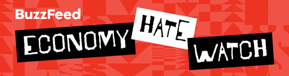 BuzzFeed "ساعة الكراهية الاقتصادية" النص على خلفية منقوشة