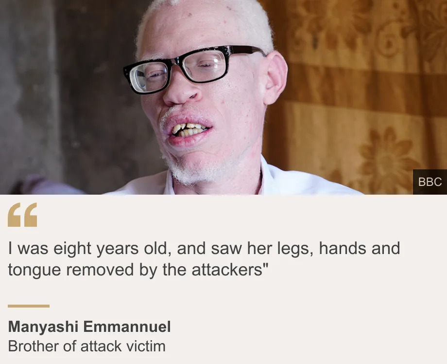 "كنت في الثامنة من عمري، وشاهدت ساقيها ويديها ولسانها ينزعها المهاجمون""، المصدر: مانياشي إيمانويل، وصف المصدر: شقيق ضحية الهجوم، الصورة: صورة رأس وكتفين لمانياشي إيمانويل.
