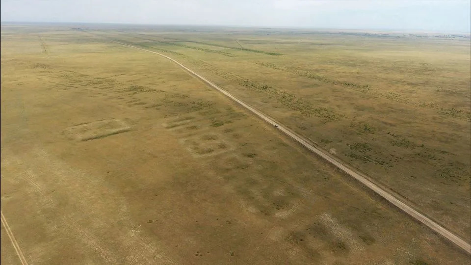 صورة بطائرة بدون طيار لموقع سيمياركا الأثري، تم التقاطها في يوليو 2018 - بإذن من Peter J. Brown