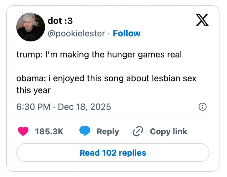 قم بالتغريد باقتباسات مزيفة مضحكة من ترامب حول الصنع "العاب الجوع" حقيقي، وأوباما يستمتع بأغنية عن الجنس المثلي