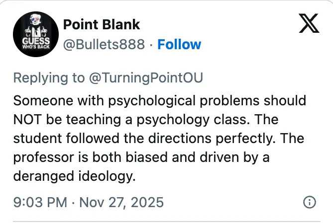 تغريدة تدعي أن من يعاني من مشاكل نفسية لا يجب أن يدرس علم النفس واتهمت أستاذا بالتحيز والفكر المنحرف