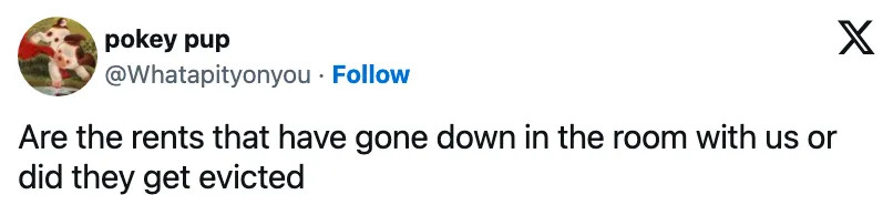 تغريدة تسأل عما إذا كانت الإيجارات المخفضة موجودة أم تم إخلاؤها