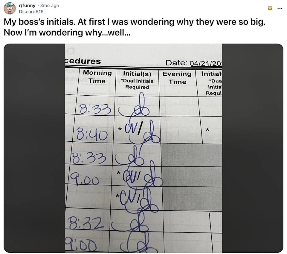 جدول يحتوي على صناديق كبيرة ومتقنة لملء الأحرف الأولى لأوقات الصباح والمساء. نكت توضيحية حول كون الأحرف الأولى من اسم الرئيس كبيرة الحجم