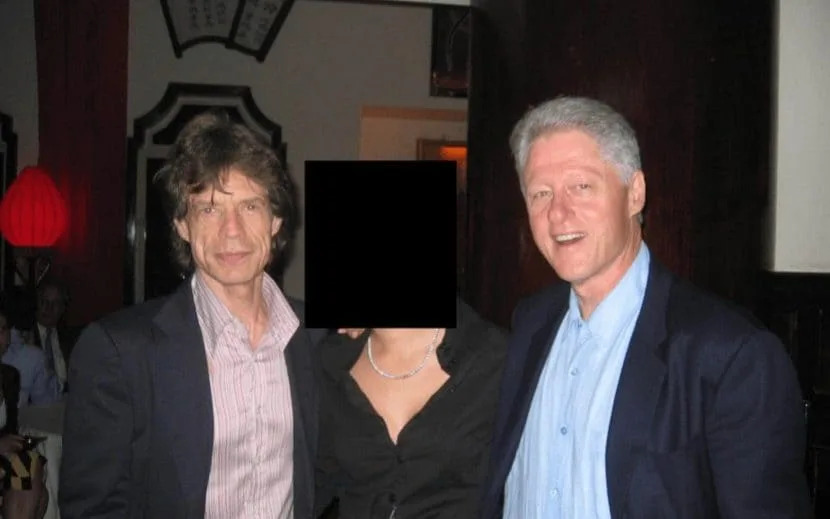 كلينتون مع ميك جاغر