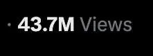 الصورة تظهر النص "43.7 مليون مشاهدة" مع وجود نقطة تسبقها