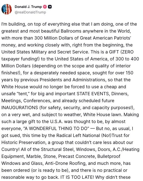 دونالد ترامب على الحقيقة الاجتماعية