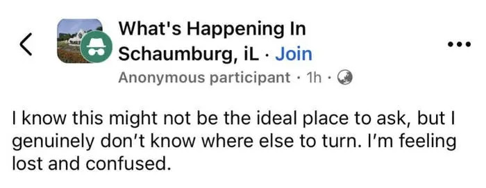 منشور على فيسبوك من مشارك مجهول يعبر عن مشاعر الضياع والارتباك