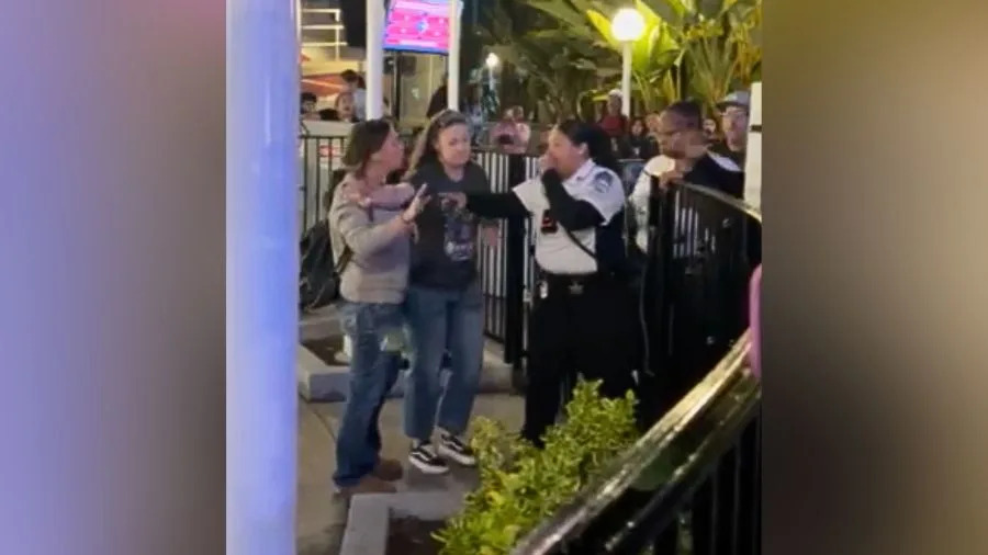 شوهد أحد الضيوف وهو متورط في مشاجرة مع الأمن في Knott's Berry Farm. يناير 2026. (صورة المشاهد)