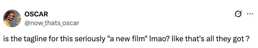 تغريدة تشكك في الشعار "فيلم جديد" باعتبارها غير إبداعية